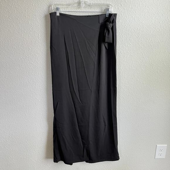 New Halara Black Wide Leg High Waisted Wrap Pants Women's L Trouser - Picture 2 of 9